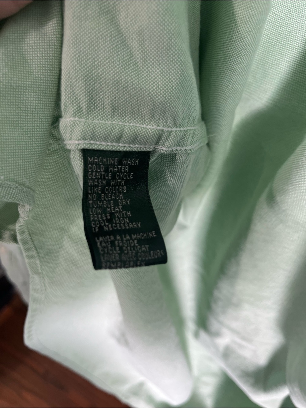 Women’s Ralph Lauren Light Mint Green Button-Down Shirt with Chest Crest size 12 - Picture 4 of 6